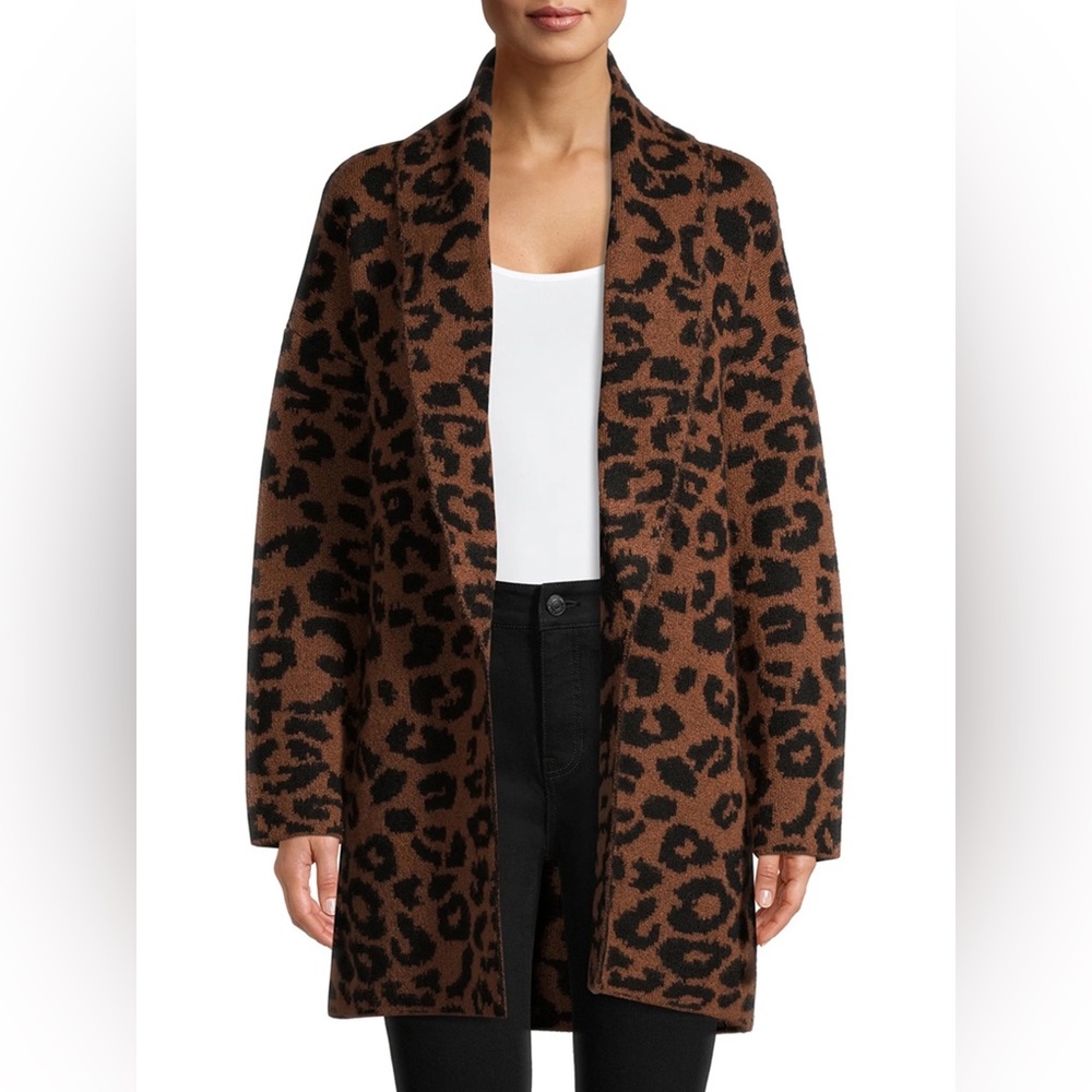 Time and Tru Leopard Print Jacket - Brown and Black Small(4-6)